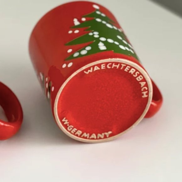 Waechtersbach  Tree Red Mugs (West Germany) Set of 2 - Picture 2 of 4